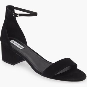 Steve Madden Black Suede Ankle Strap Heels